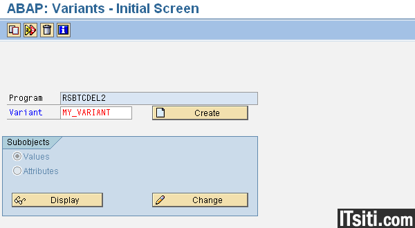 how to create a report variant in sap